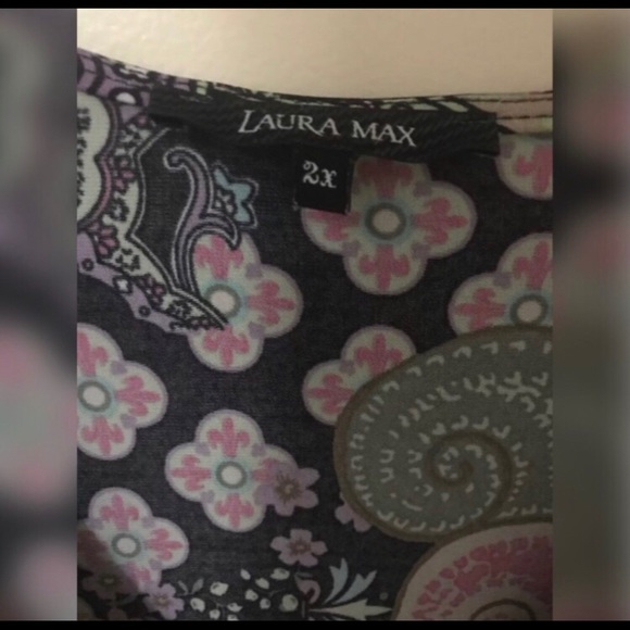 Laura Max Multicolor Floral Top Size 2X - Picture 5 of 5